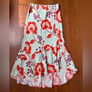 Anthropologie Floral Flowy Skirt